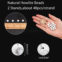 Natural Howlite Beads Strands&nbsp;G-AR0001-96