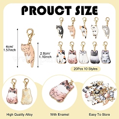 20Pcs 10 Styles Alloy Enamel Pendant Decorations&nbsp;HJEW-YW00544