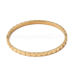 304 Stainless Steel Textured Hinged Cuff Bangles for Women&nbsp;SA-CBAC920-18G