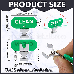 4Pcs 2 Colors Laundry Basket Labels with Stainless Steel Clips&nbsp;AJEW-PH0007-52