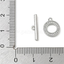 Brass Micro Pave Clear Cubic Zirconia Toggle Clasps&nbsp;CU-CBAC675-06P