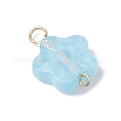 20Pcs Glass Flower Connector Charms&nbsp;PALLOY-JF03140