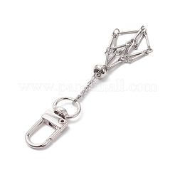 Stainless Steel Braided Chain Macrame Pouch Empty Stone Holder Pendant Decorations&nbsp;HJEW-JM02055