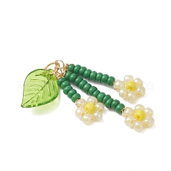 Glass Seed Beaded Flower Pendants&nbsp;PALLOY-MZ01194-03