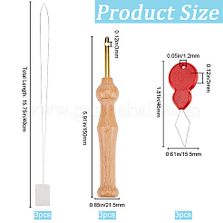 3Pcs Wood Embroidery Punch Needle&nbsp;DIY-GF0008-87