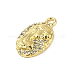Brass Micro Pave Clear Cubic Zirconia Pendants&nbsp;KK-E111-29G