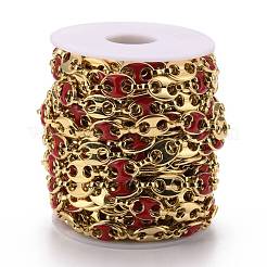 Golden Plated Alloy Enameled Coffee Bean Links Chains&nbsp;LCHA-H004-02G-B