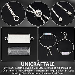 DIY Blank Rectangle Dome Link Bracelet Making Kit&nbsp;DIY-UN0005-31