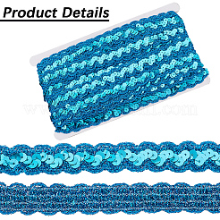 Sparkle Polyester Paillette Lace Ribbons&nbsp;OCOR-WH20007-15C