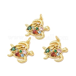 Rack Plating Eco-Friendly Brass Micro Pave Cubic Zirconia Pendants&nbsp;X-KK-A177-13G