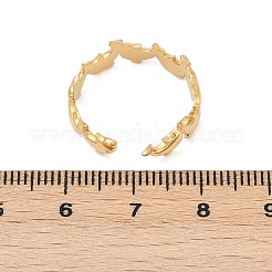 304 Stainless Steel Adjustable Open Cuff Rings for Women&nbsp;RJEW-Z089-04G-01