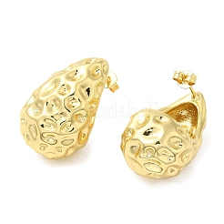 Brass Hammered Teardrop Stud Earrings for Women&nbsp;EJEW-M222-05G