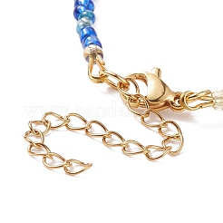 Resin Evil Eye & Glass Seed Beaded Bracelet for Women&nbsp;BJEW-JB08560