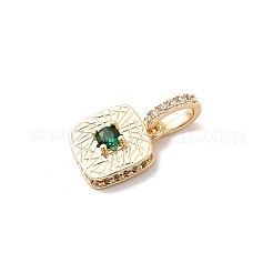 Brass Micro Pave Cubic Zirconia Pendants&nbsp;KK-A277-12G