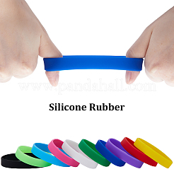 40Pcs 10 Colors Flat Plain Silicone Cord Bracelets Set for Men Women&nbsp;BJEW-GF0001-16