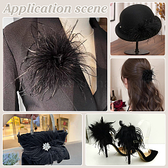 Ostrich Feather Brooches for Clothes&nbsp;JEWB-WH0030-98