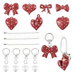 DIY Heart Bowknot Keychain Making Kits&nbsp;DIY-TA0015-61