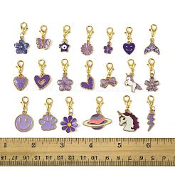 20Pcs 20 Styles Alloy Enamel Pendant Decorations&nbsp;HJEW-FS00047