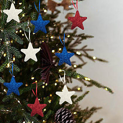 24Pcs 3 Colors Independence Day Foam Star Pendant Decorations&nbsp;AJEW-CN0004-58