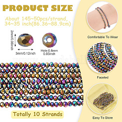 10 Strands Electroplate Transparent Glass Beads Strands&nbsp;EGLA-BW0001-02