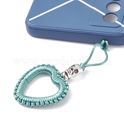 Heart Braided Nylon Cord Mobile Accessories&nbsp;HJEW-JM00607