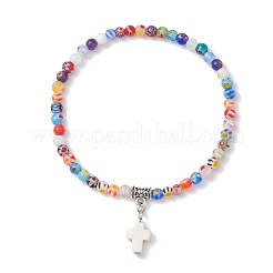 Spray Painted Synthetic Turquoise Bead Charm Btacelets&nbsp;BJEW-JB12224
