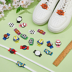 20Pcs 10 Styles Sports Ball PVC Detachable Shoelace Decorative Buckle&nbsp;PVC-FH0001-02