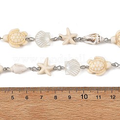 ABS Imitation Pearl & Synthetic Turquoise Beaded Chains&nbsp;AJEW-JB01668