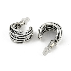 Brass C-Shaped Stud Earrings&nbsp;EJEW-Q391-03AS