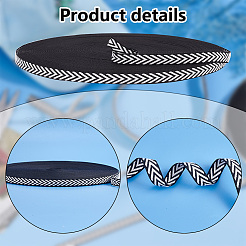 50 Yards Polyester Jacquard Herringbone Ribbons&nbsp;OCOR-WH0093-06A