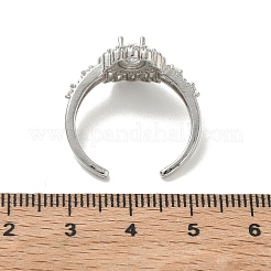 Brass Micro Pave Cubic Zirconia Cuff Open Rings&nbsp;RJEW-C163-19P