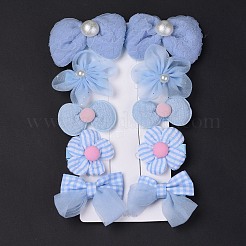 5 Pair 5 Style Bowknot & Flower Polyester Alligator Hair Clips&nbsp;PHAR-C012-01D