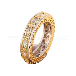 Brass Micro Pave Clear Cubic Zirconia Finger Rings for Women&nbsp;WG9A5FC-01