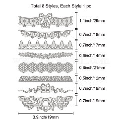 8Pcs Carbon Steel Cutting Dies Stencils&nbsp;DIY-WH0170-715