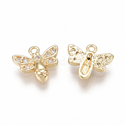 Brass Micro Pave Cubic Zirconia Charms&nbsp;KK-S350-081G