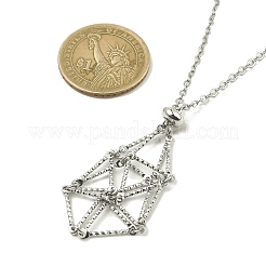 Tarnish Resistant 304 Stainless Steel Cable Chain Macrame Pouch Empty Stone Holder for Pendant Necklaces Making&nbsp;NJEW-TA00117-01