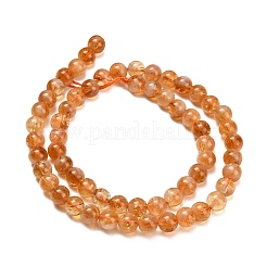 Hearted Natural Citrine Beads Strands&nbsp;G-L663-A02-6mm