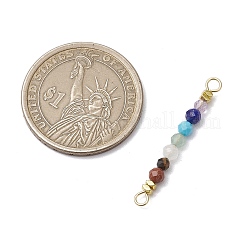 Natural & Synthetic Round Gemstone Faceted Round Beaded Chakra Connector Charms&nbsp;PALLOY-JF03456
