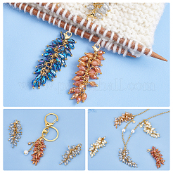12Pcs 6 Colors Electroplate Glass Cluster Beads Pendant Decorations&nbsp;HJEW-UN0001-04