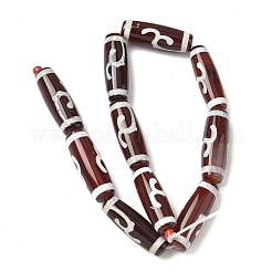 Rice Shape Tibetan Style dZi Beads Strands&nbsp;G-A269-A12-01