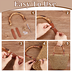 2Pcs ABS Plastic Bamboo Shaped Bag Handles&nbsp;FIND-WH0111-772A