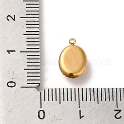304 Stainless Steel Pave Resin Oval Charms with Bear&nbsp;X-STAS-L022-248G