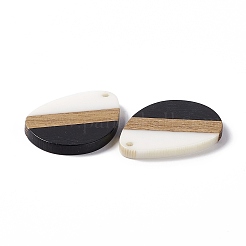 Opaque Resin & Walnut Wood Pendants&nbsp;RESI-M027-04B
