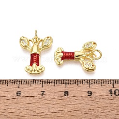 Brass Micro Pave Clear Cubic Zirconia Pendants&nbsp;KK-Q077-05G-03