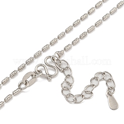 Brass Textured Column Link Chain Necklaces for Women&nbsp;NJEW-U011-03P