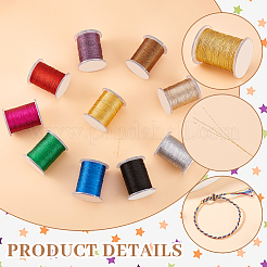 10 Rolls 10 Colors Waxed Nylon Cord&nbsp;DIY-WH0656-17A