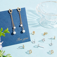 24Pcs 2 Color Alloy Flower Stud Earring Findings&nbsp;FIND-HY0001-56