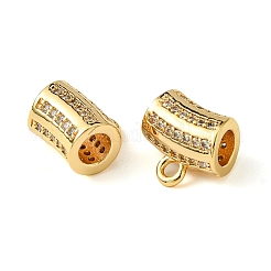 Brass Brass Micro Pave Cubic Zirconia Tube Bails&nbsp;KK-M277-09D-G