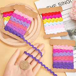 4 Cards 2 Styles  Polyester Wavy Fringe Trim Ribbon&nbsp;DIY-GF0009-48F