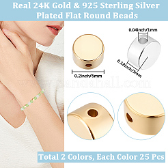 50Pcs 2 Colors Rack Plating Brass Beads&nbsp;KK-BBC0027-40